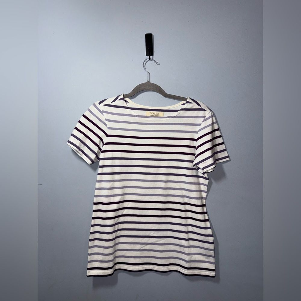 Seasalt women’s Sailor T-Shirt 100% organic cotton with Breton stripes Sz 6 NWOT